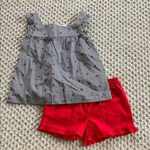Carters Patriotic Top and Red Shorts Set NWOT Size 5T